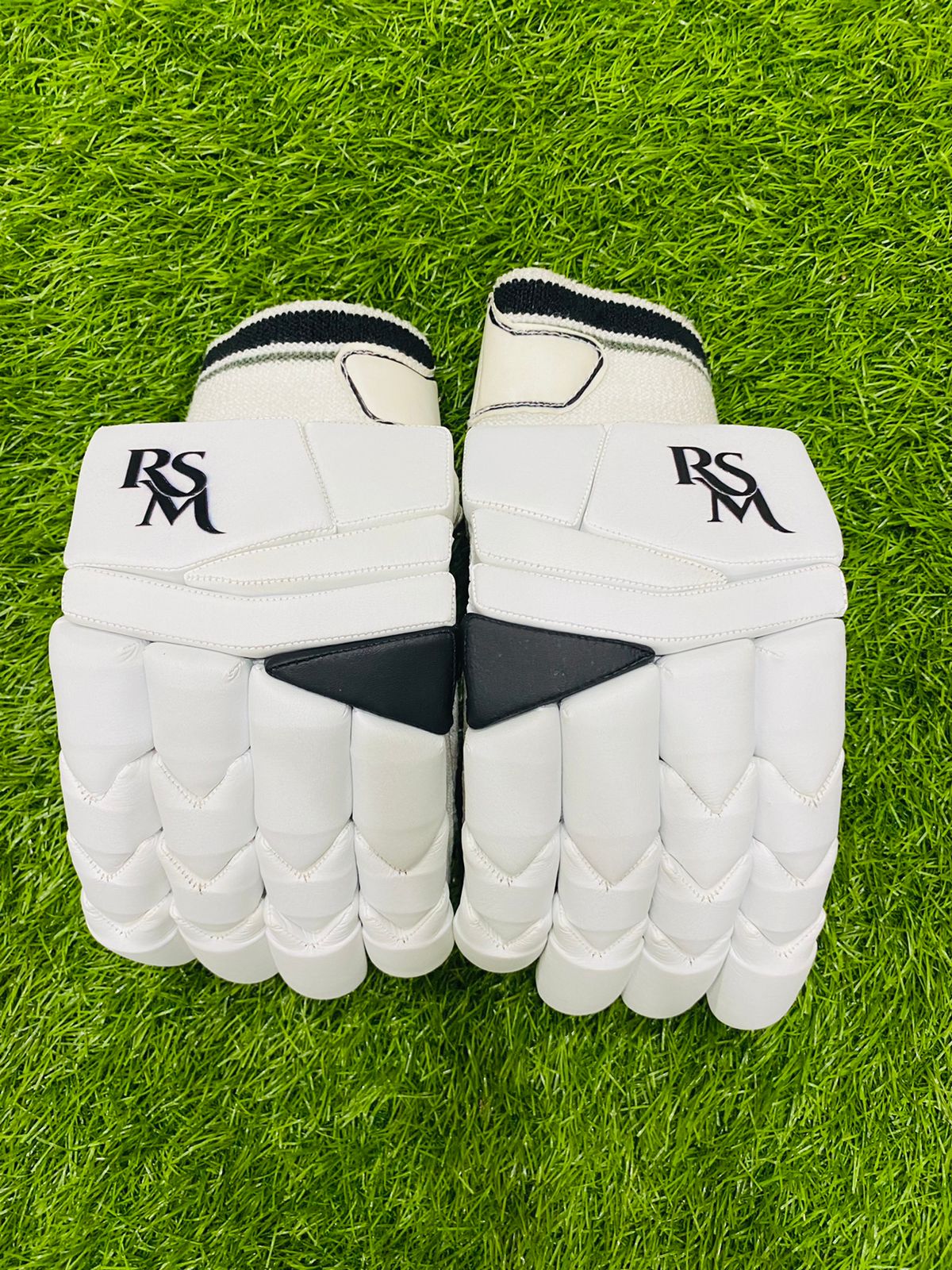 RSM Cricket Batting Gloves White & Black Color Men Size