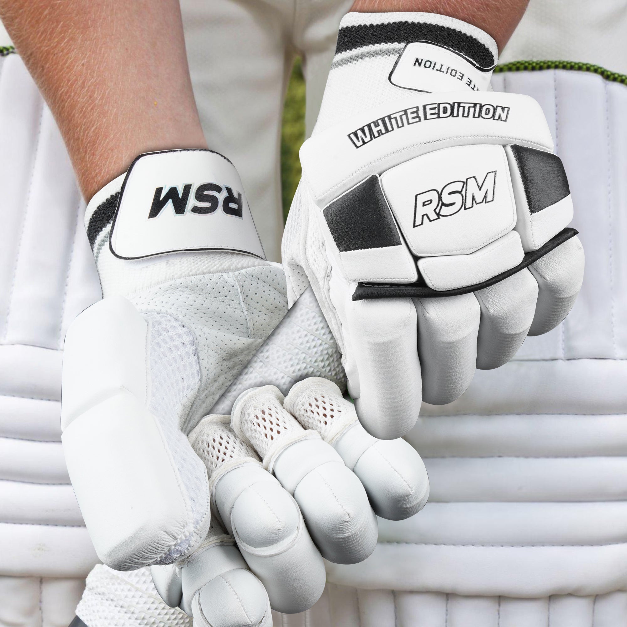 RSM White Edition Cricket Batting Gloves Men Size