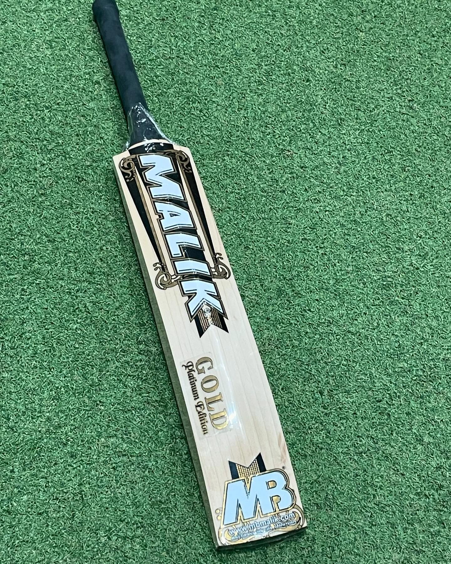 MB Malik Gold Platinum English Willow Short Handel Bat
