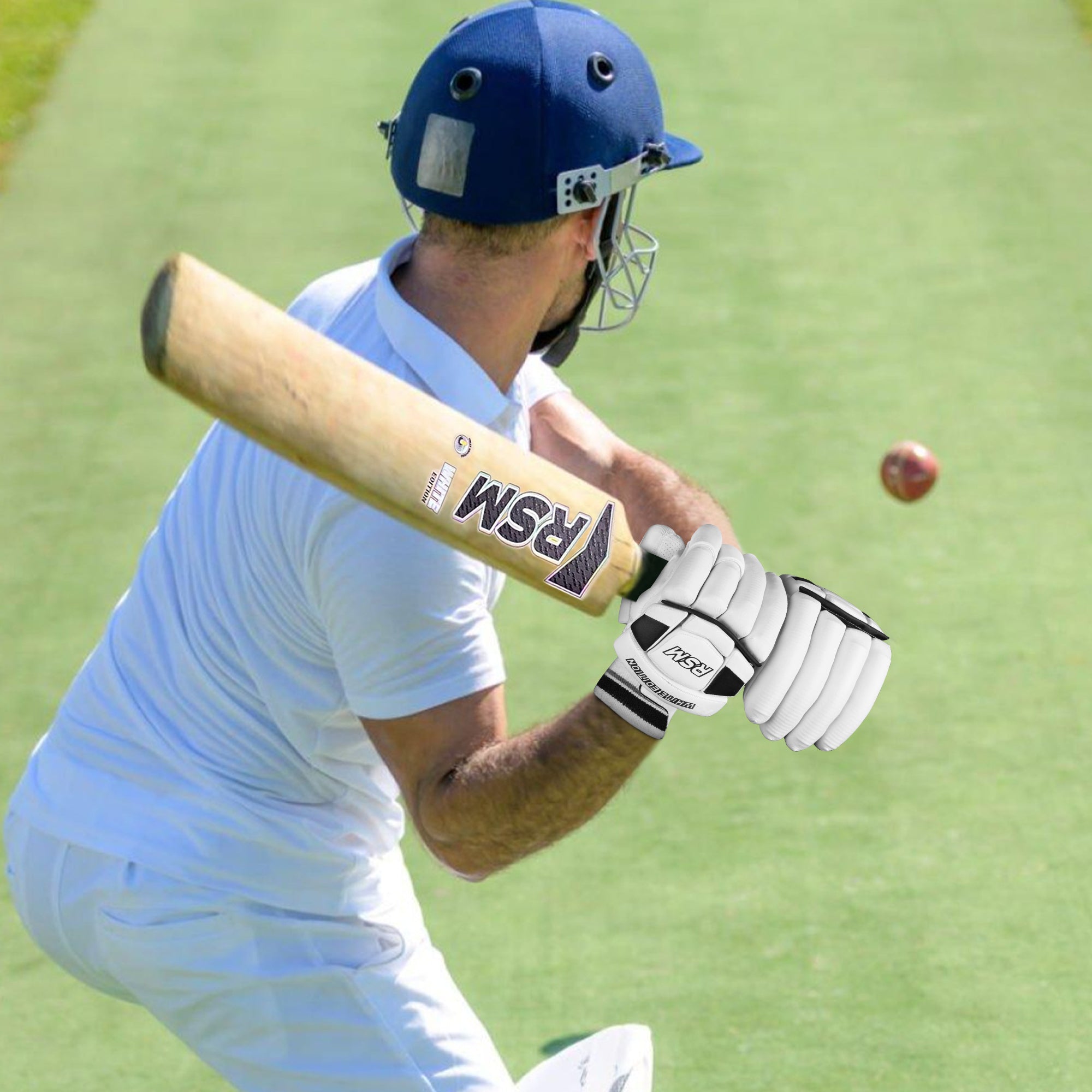 RSM White Edition Cricket Batting Gloves Men Size