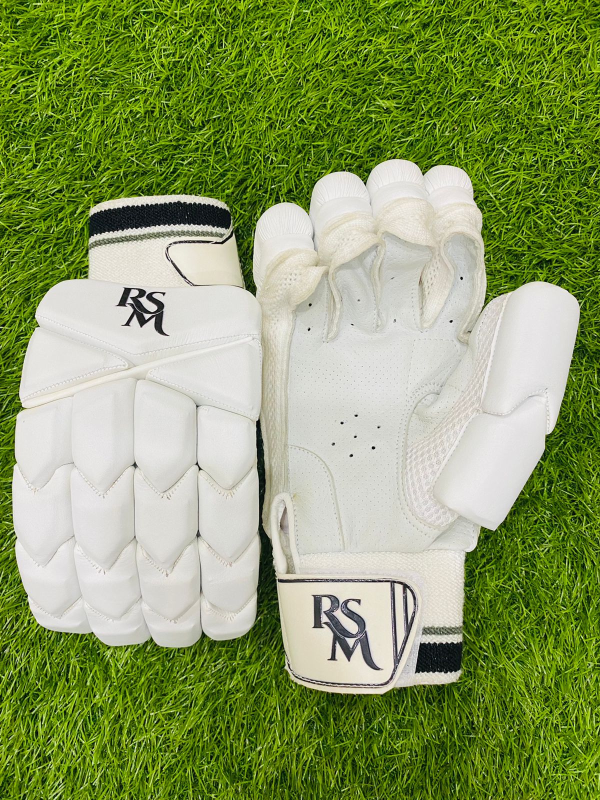 RSM Cricket Batting Gloves Black & White Color