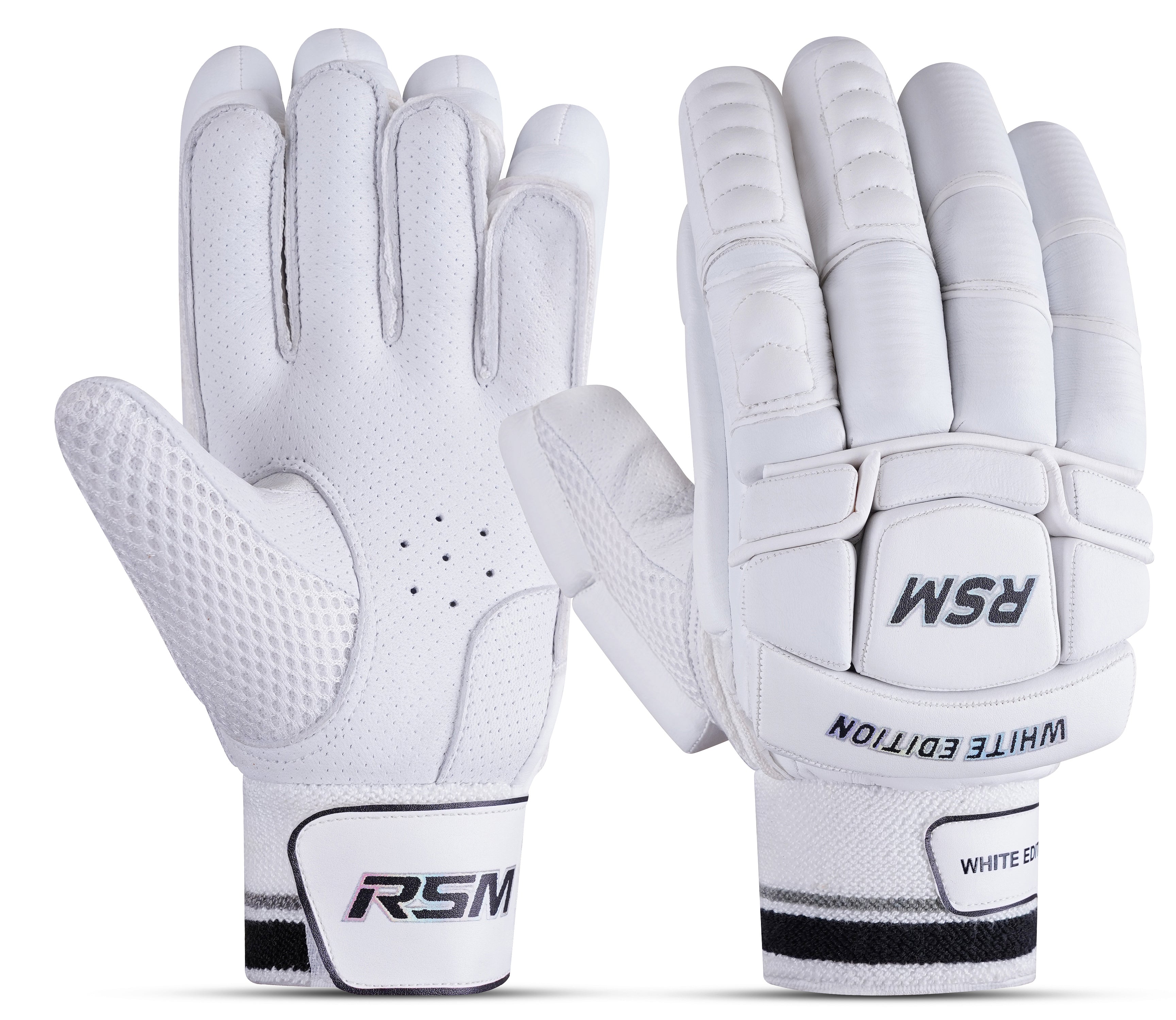 RSM White Edition Cricket Batting Gloves Men Size