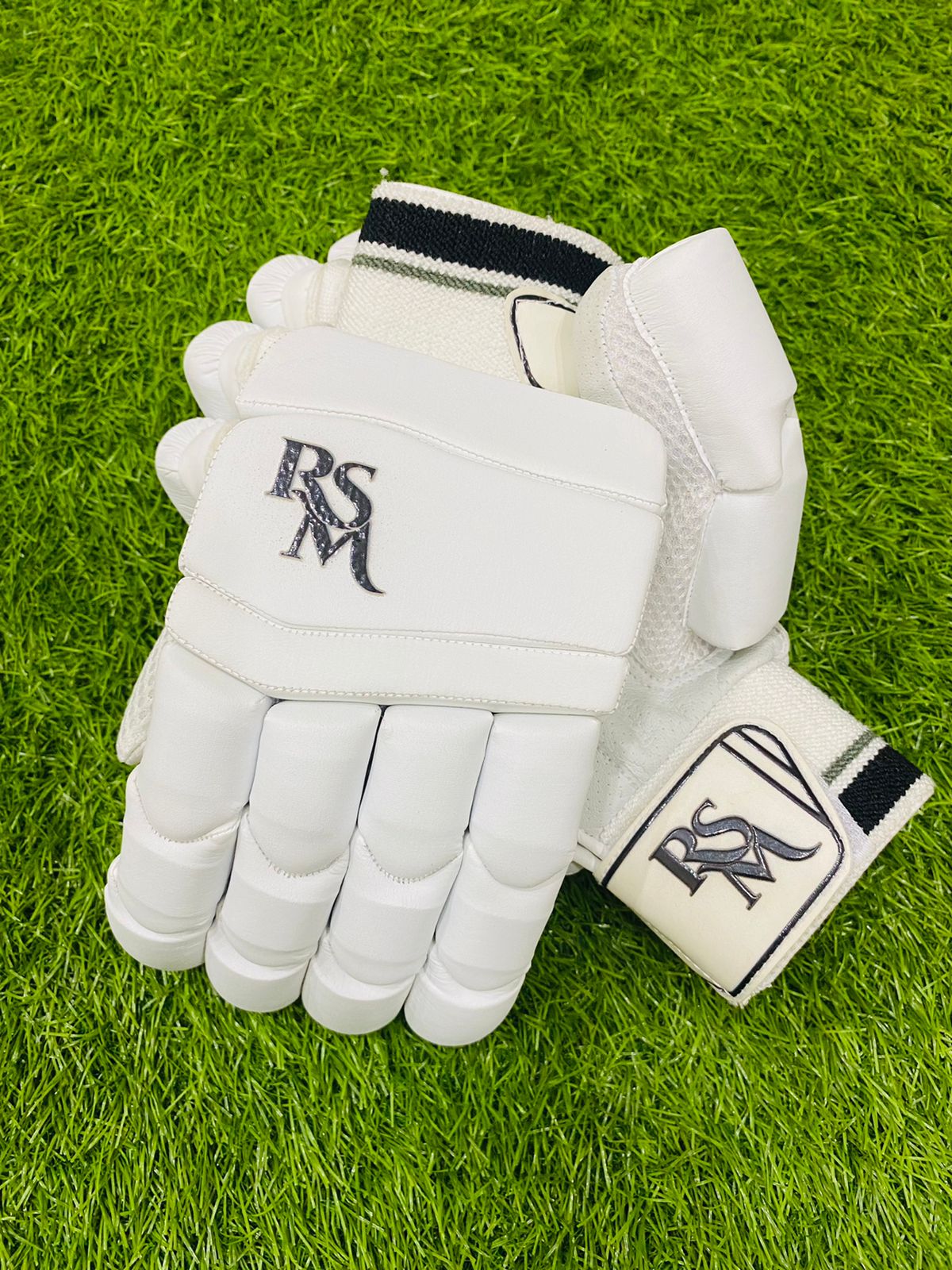 RSM Cricket Batting Gloves Black & White Color Men Size