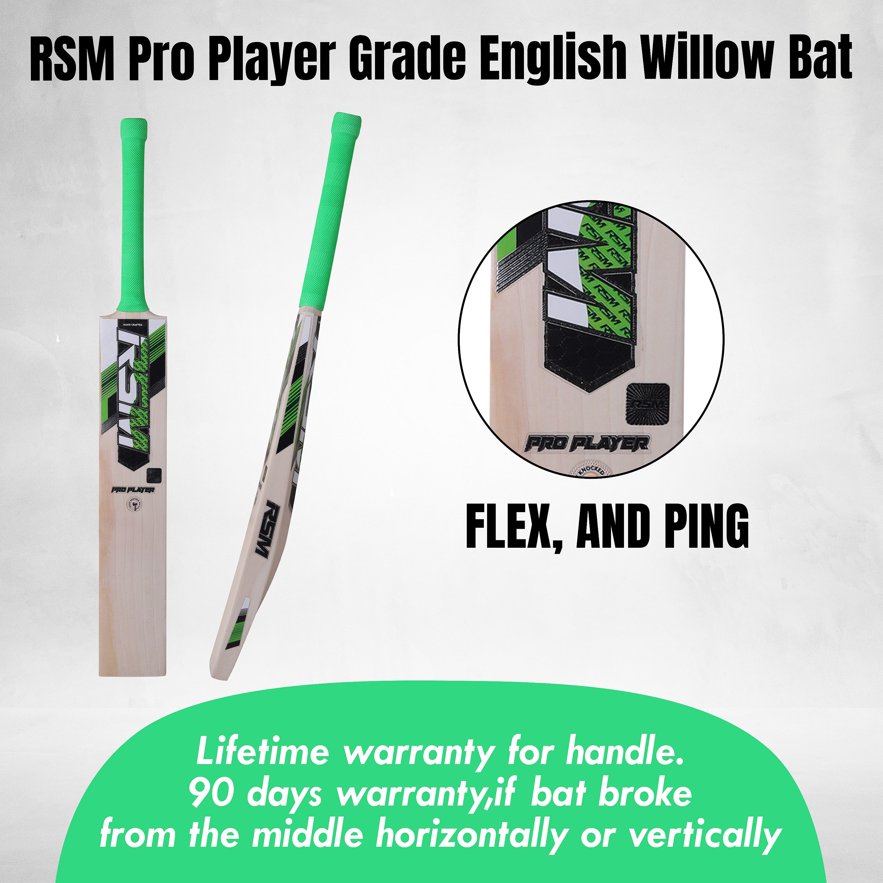 RSM PRO PLAYER ENGLISH WILLOW SHORT HANDEL BAT
