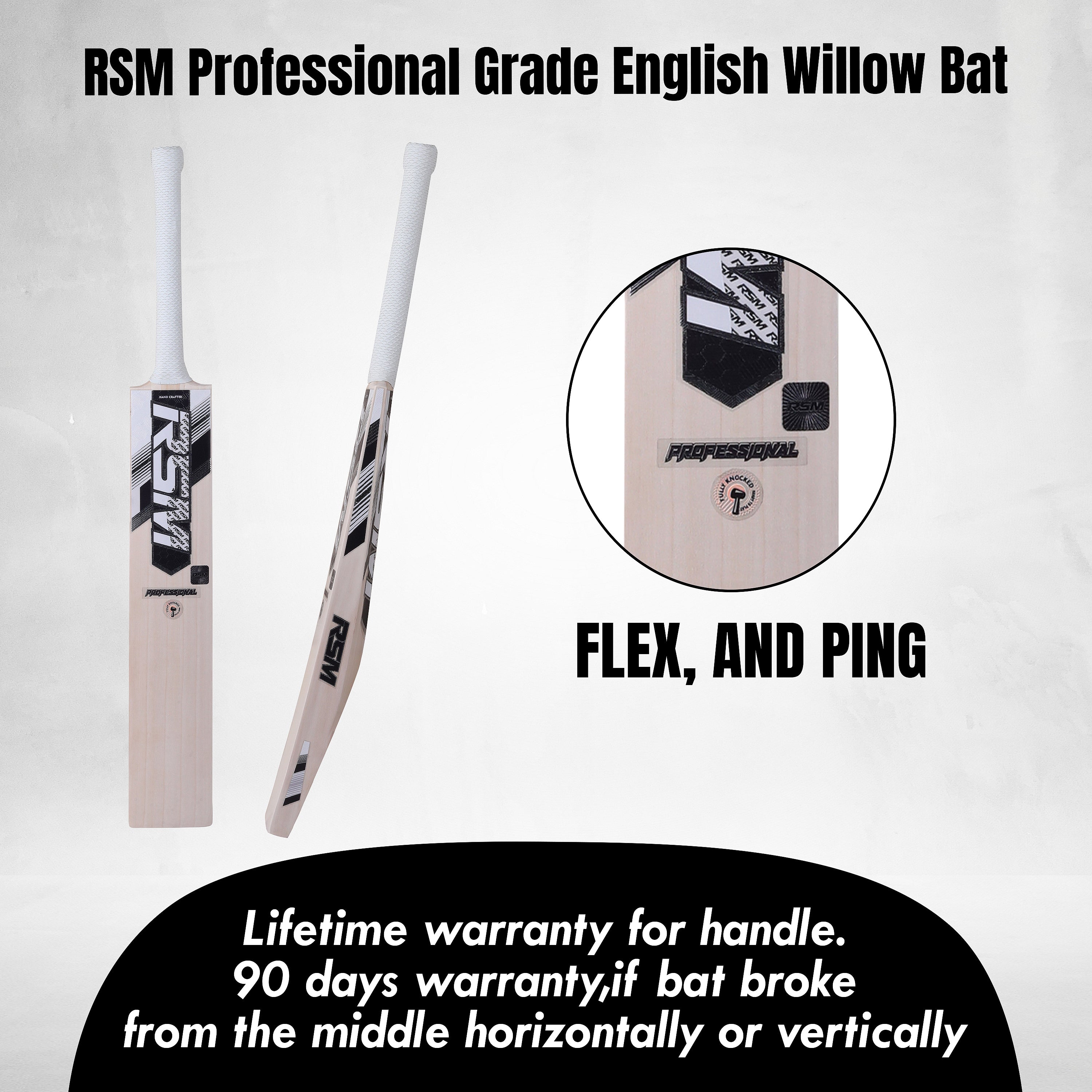 RSM PROFESSIONAL GRADE ENGLISH WILLOW CRICKET BAT