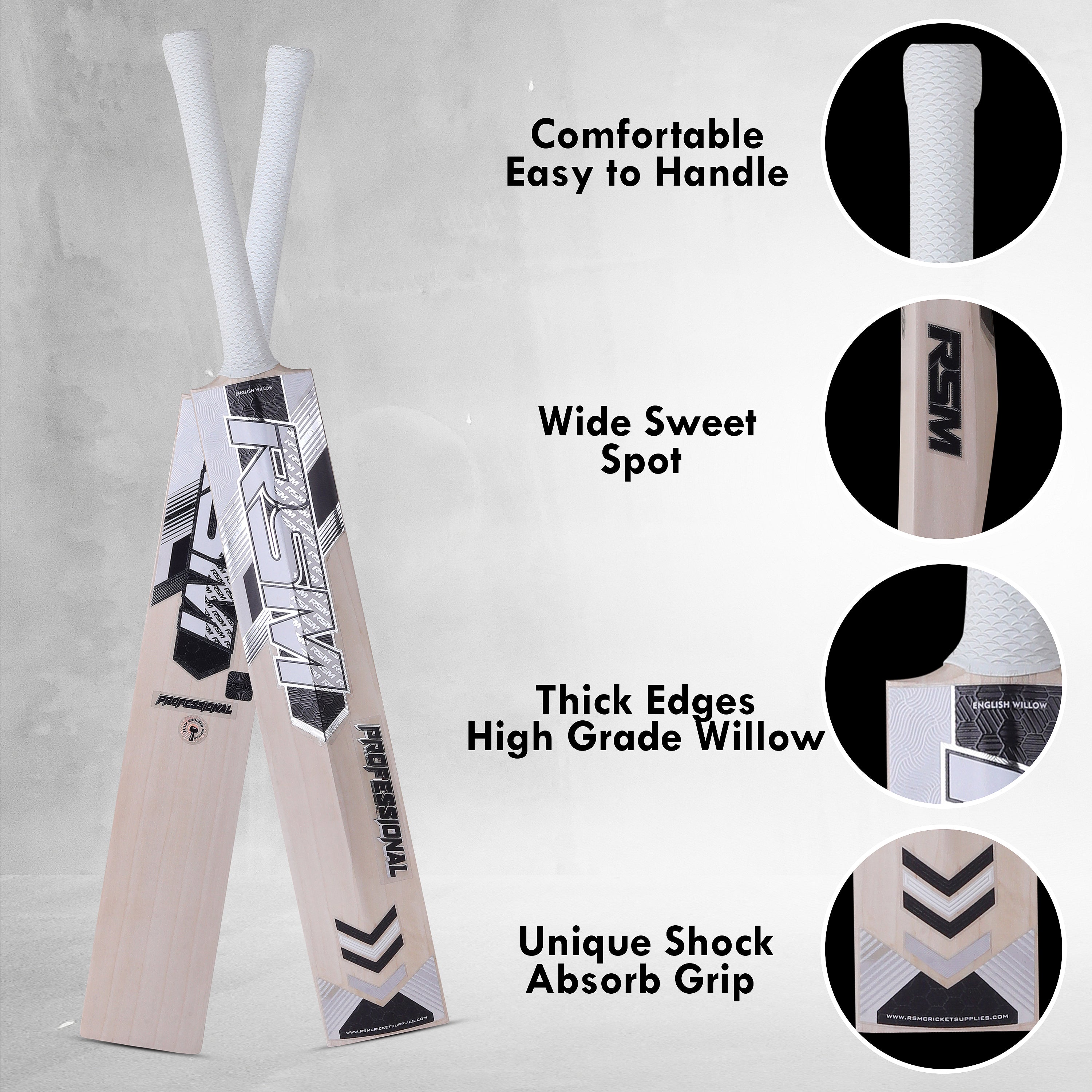 RSM PROFESSIONAL GRADE ENGLISH WILLOW CRICKET BAT