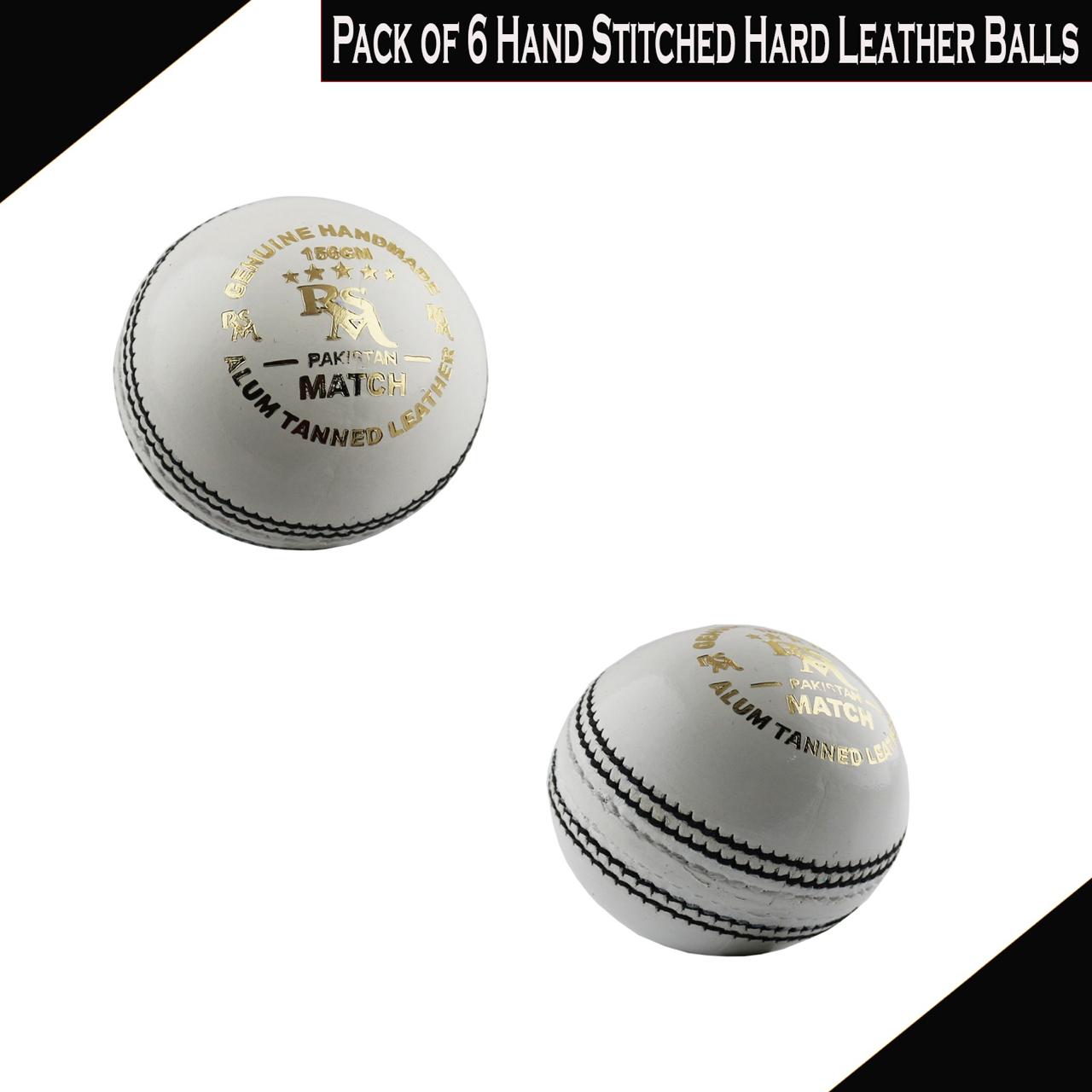 RSM Match Quality Cricket Balls White Color Pack of 6