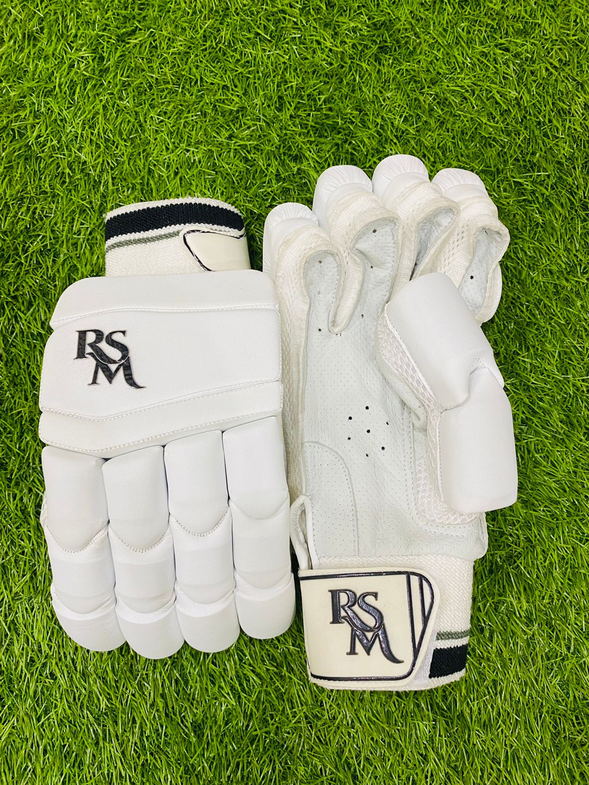 RSM Cricket Batting Gloves Black & White Color Men Size