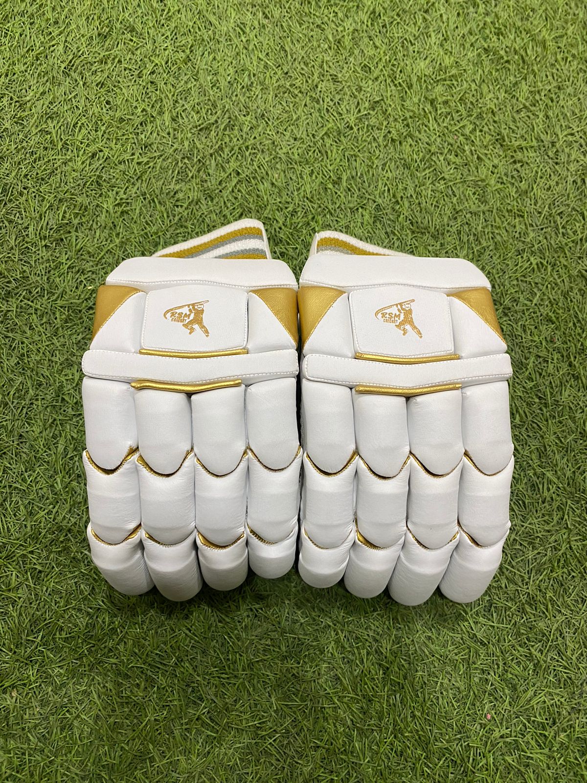 RSM Cricket Batting Gloves Golden White Color