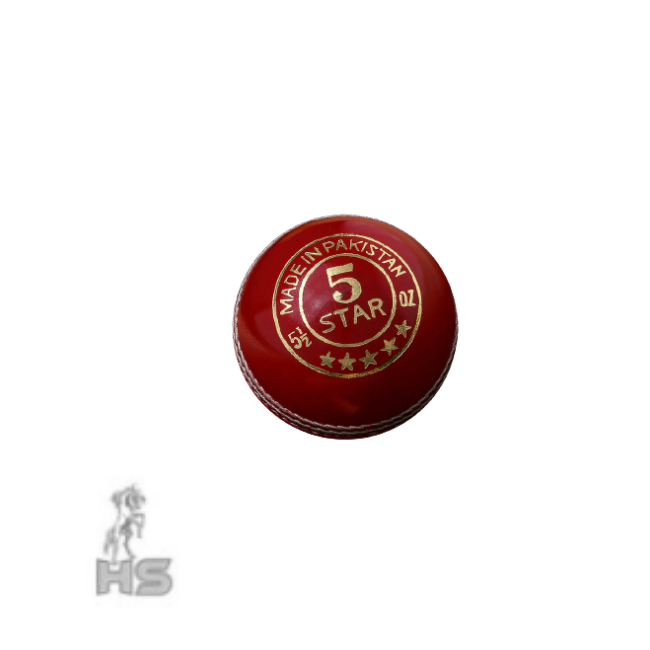 3-43.png HS 5 Star Cricket Ball (Red) - Image 2