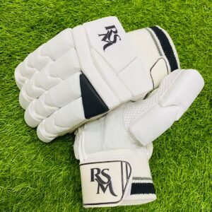 RSM Cricket Batting Gloves White & Black Color Men Size