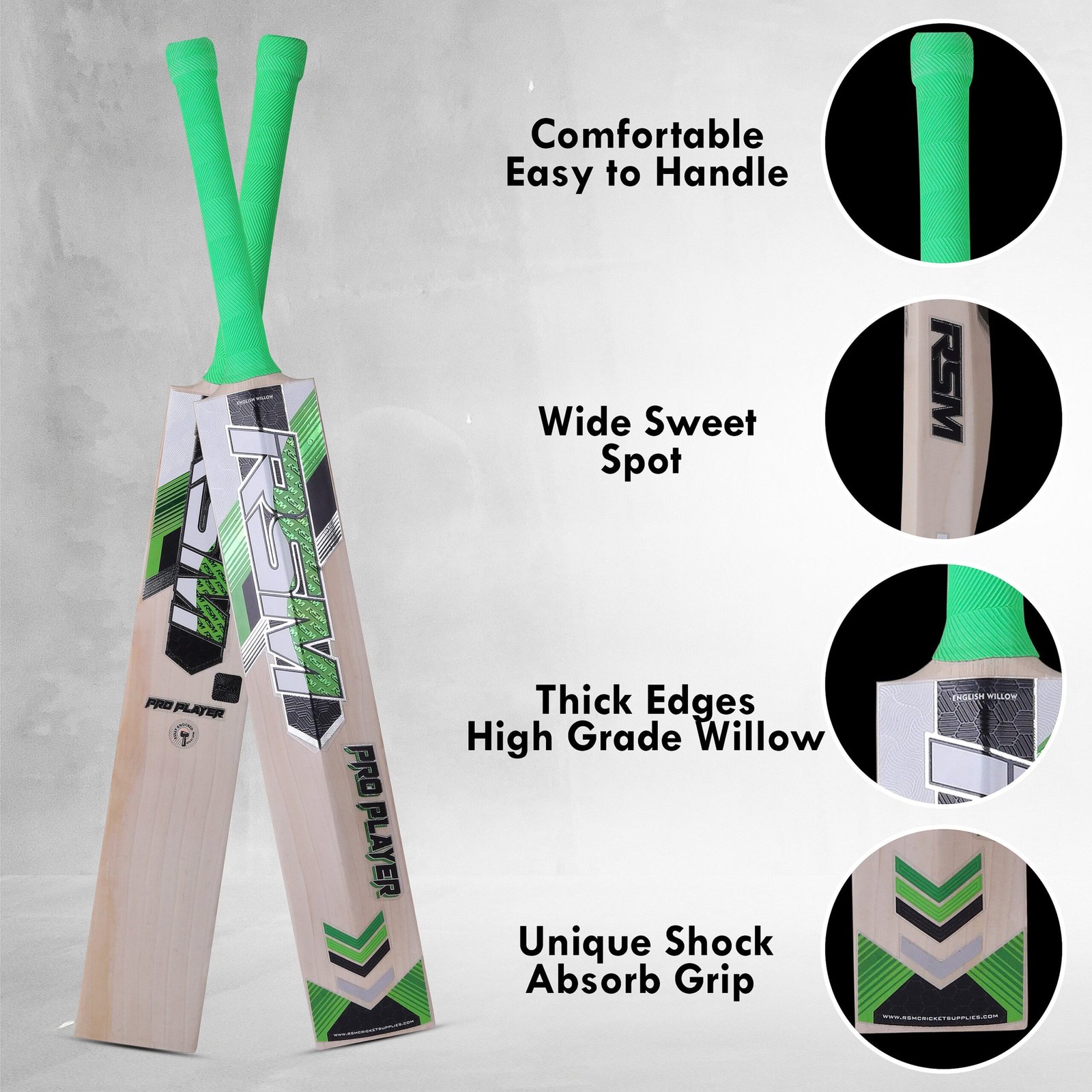 B_4.jpg RSM PRO PLAYER ENGLISH WILLOW SHORT HANDEL BAT - Image 4