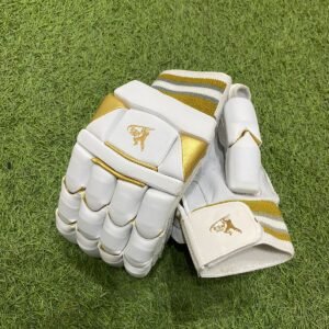 RSM Cricket Batting Gloves Golden White Color